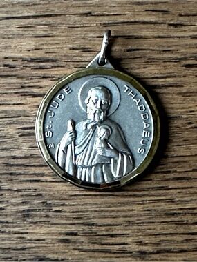 ✝️ Vintage St. Jude Thaddeus & Holy Trinity Religious Medal Pendant